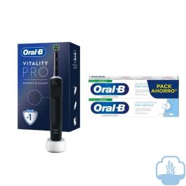 Comprar Oral B vitality pro cepillo eléctrico negro + duplo Oral B pastas -  farmacia online - Parafarmaciaweb