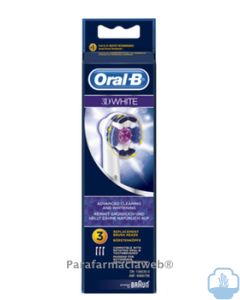 Oral b cabezal recambio cepillo electrico 3d white 3 unidades