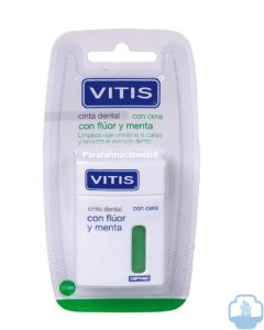 Vitis cinta dental con cera con fluor y menta 50m