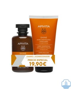 Apivita champú brillo y vitalidad 250 ml + acondicionador 150 ml