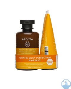 Apivita champ keratina reparador intenso aceite y miel 250 ml y  acondicionador reparador intenso 150 ml