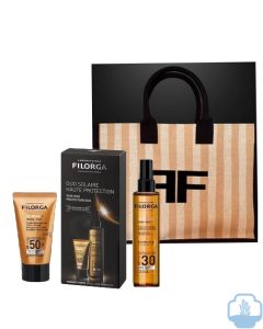 Filorga duo Uv bronze crema facial spf 50 aceite spf 30 Regalo Bolso de playa