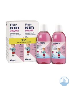 Fluor Kin colutorio infantil fresa 2 x 500 ml 