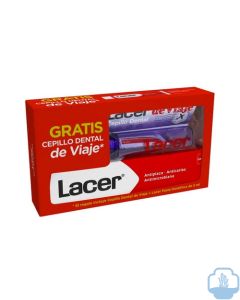 Lacer pasta dentífrica 125 ml + regalo cepillo de viaje y Lacer pasta 5 ml