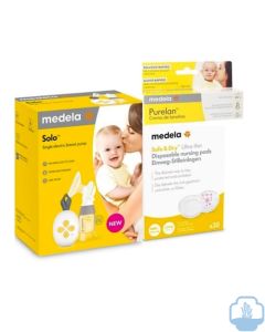 Medela pack extractor eléctrico Solo + purelan 37 g + Discos absorbentes 30 unid