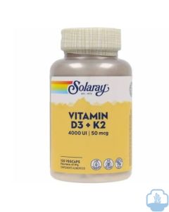 Solaray vitamina D3 K2 120 cápsulas