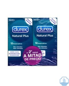 Durex natural plus pack 2 unidades
