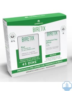 Endocare biretix duo gel anti-imperfecciones 30 ml pack regalo talla Hydramat day spf 30