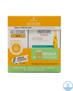 Heliocare 360º gel oil free SPF50 50 ml regalo Endocare Radiance C oil free 4 ampollas