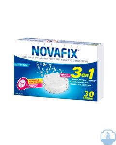 Novafix tabletas limpiadoras 3 en 1 prótesis dentales y ortodoncia 30 unidades