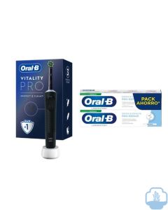 Oral B vitality pro cepillo eléctrico negro + regalo oral b pasta duplo