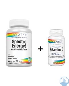 Solaray spectro energy multivitamínico 120 cápsulas regalo vitamina C 30 comprimidos